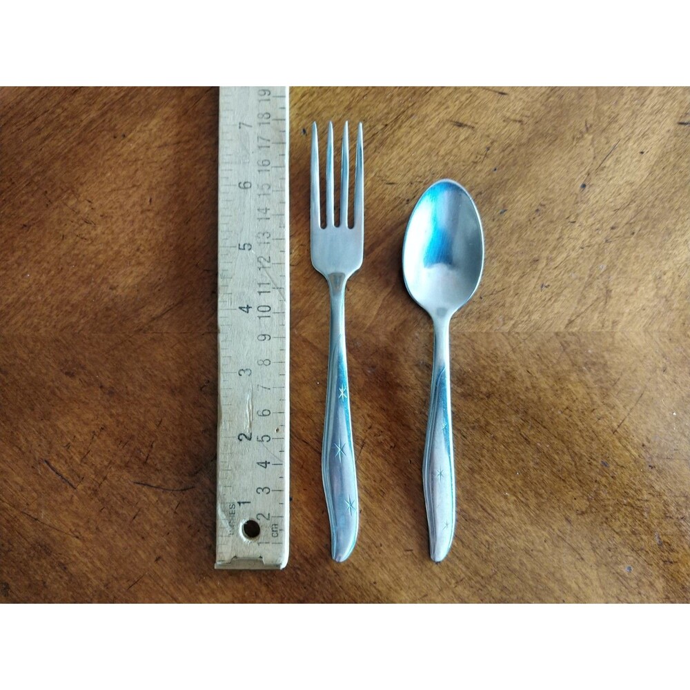 Mar-Crest Stainless Citation Atomic Starburst Lot Dinner Fork Teaspoon MCM